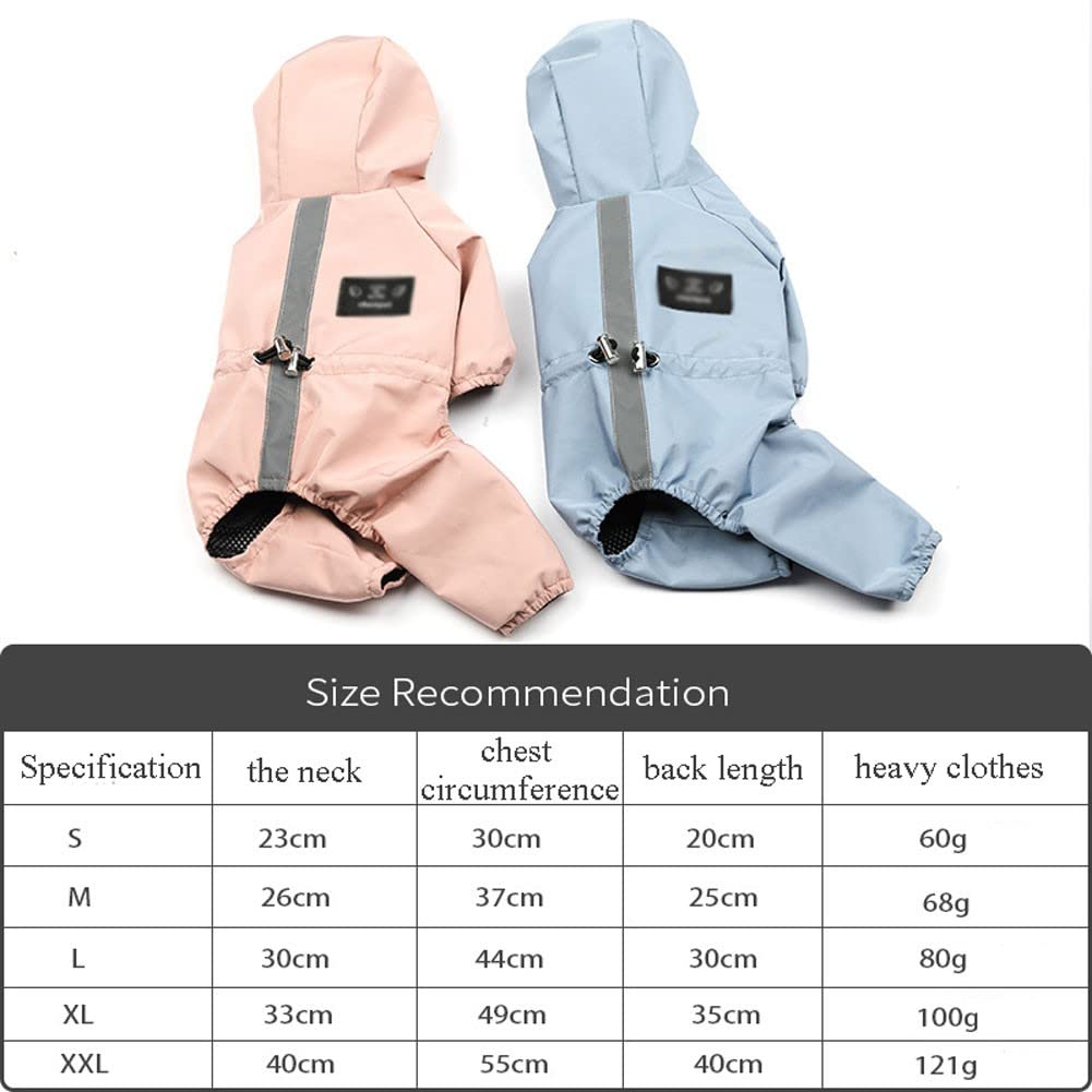 Manteaux imperméables pour Chiens Imperméable pour Chien avec Capuche, imperméable léger pour Chien, imperméable réglable pour Chien, Bande réfléchissante(Color:1,Size:XL)