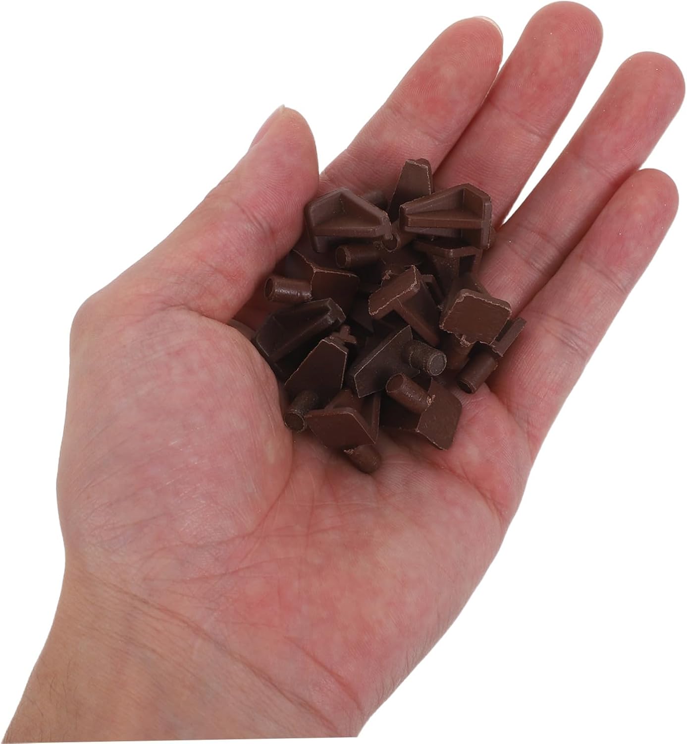 PRETYZOOM 50pcs Plastic Shelf Support Clips for Cabinets and Bookcases with Strong Load Capacity and Invisible Design, Brown Furniture Shelf Pins for Home Environment and Bathrooms
