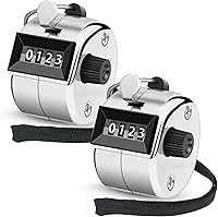 Nliyeisu 2 Pack Mechanical Hand Tally Clicker Counters with Large Display - Battery-Free for Baseball, Gym Reps, Events & Inventory (Silver)