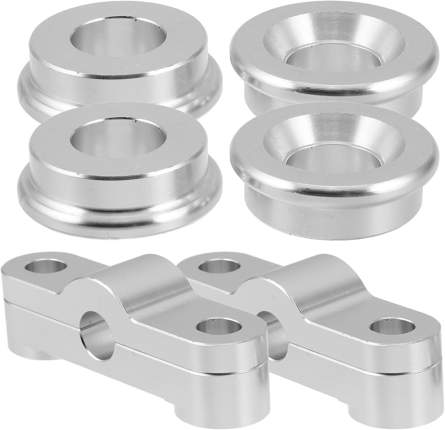 MAGICLULU 2pcs Aluminum Alloy Car Gear Shift Bushing Kit with Precision Design and Easy Installation, Silver Shifter Stabilizer for Vehicle Transmission Linkage