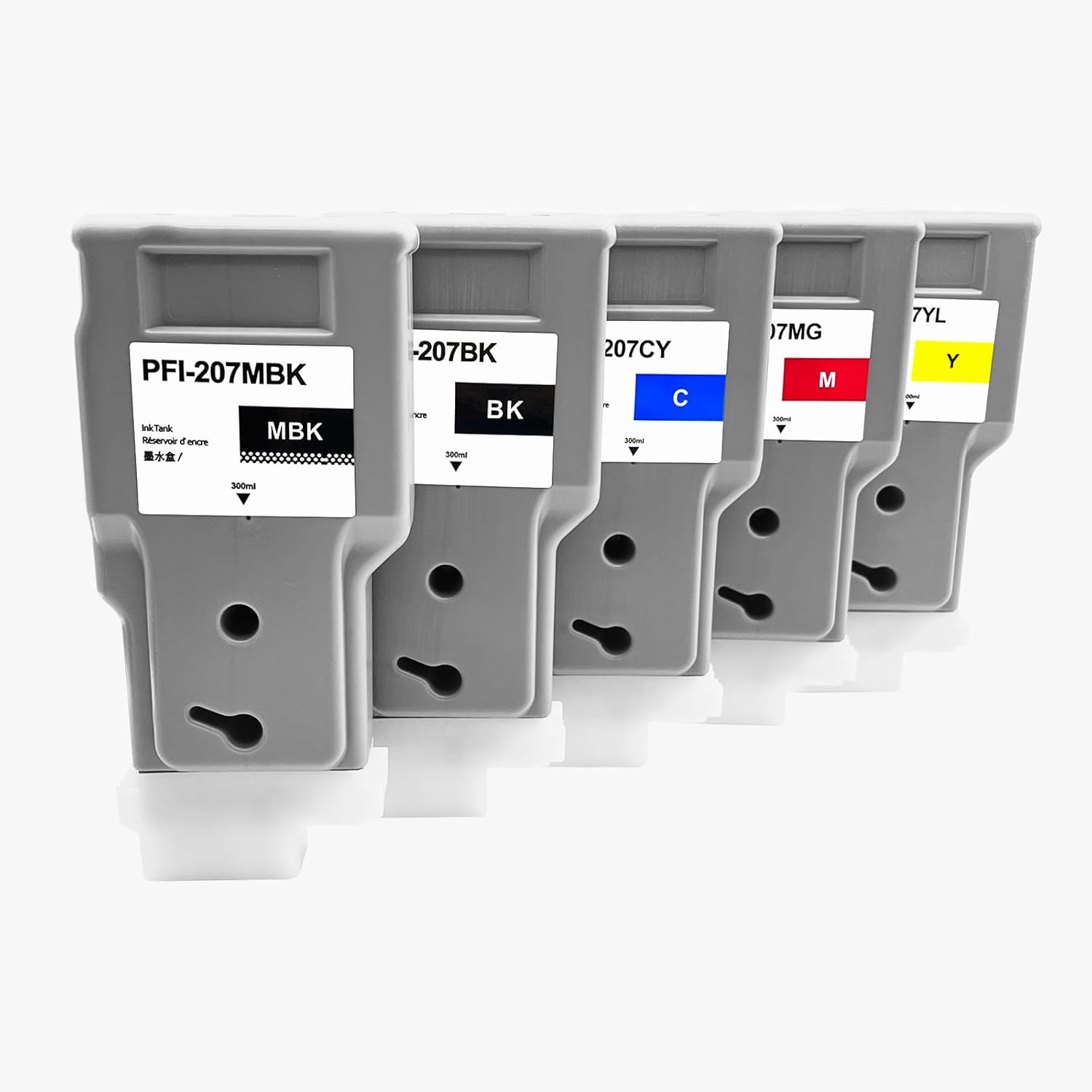 PFI-207 Compatible Ink Cartridge with Dye Ink Replacement for Canon PFI 207 imagePROGRAF iPF680 iPF685 iPF780 iPF785(1PSC Yellow 300ML)