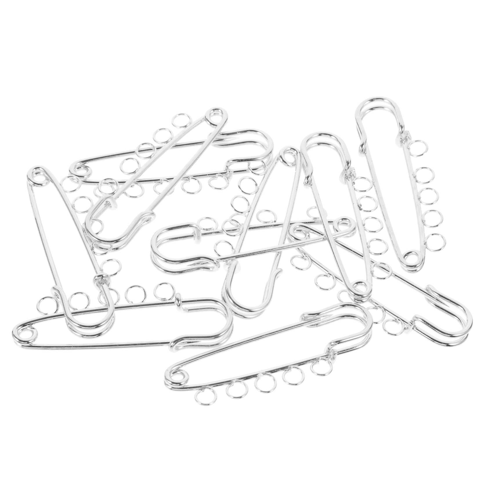 STOBOK 50stücke Sicherheitsnadeln Für -bastelarbeiten Stabile Broschen Mit Löchern Für Schmuck Namensschilder Und Mehr Lang Silberfarben Robust Und Langlebig