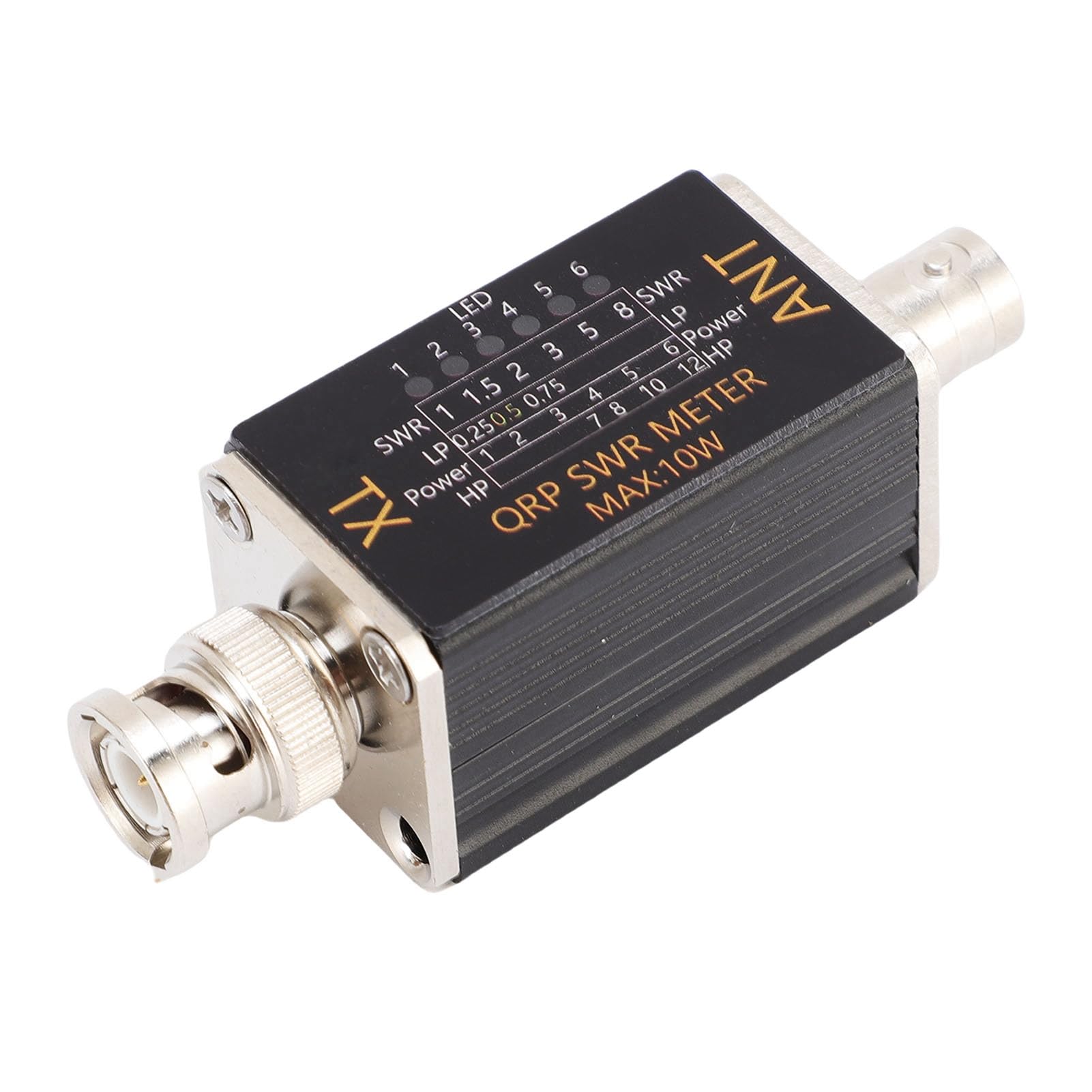 Generic Miernik SWR Przenośny Wskaźnik LED 1-30 MHz 10 W Interfejs BNC dla Entuzjastów Radia Stop Aluminium