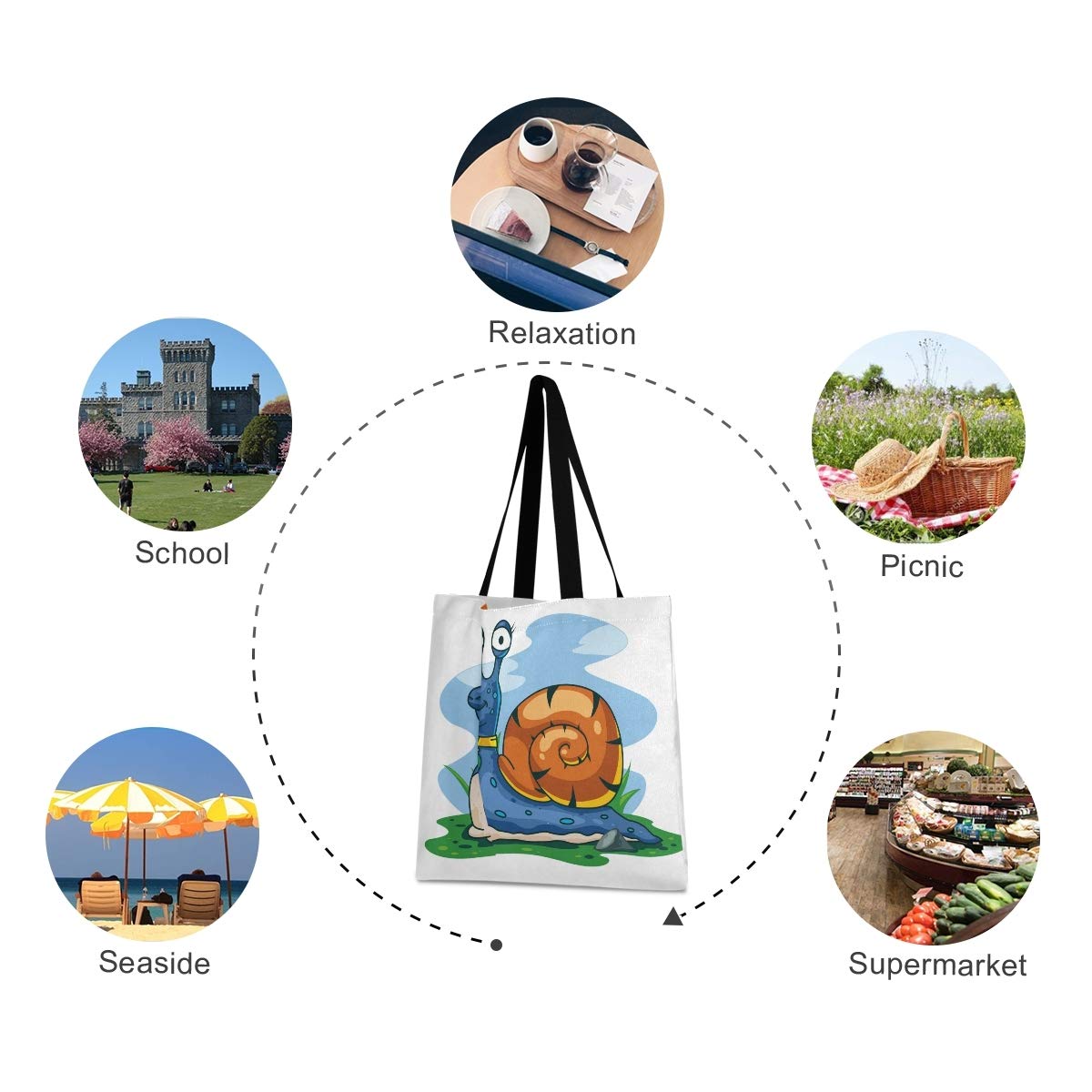 BEUSS Borsa Della Spesa Riutilizzabile In Tela Con Motivo Cartone Animato Robot - Shopper Pieghevole Ecologica Per Donna