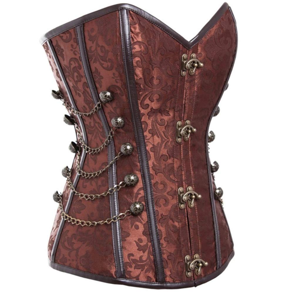 e-girl Corset Femme Gothique Acier Brocart Laçage,EU 34-52