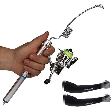 Emmrod Portable Mini Stainless Steel Material Elastic Fishing Rod