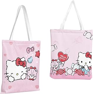 Hello Kitty Tote Bag,Hello Kitty Canvas Bag,Hello Kitty School Supplies Tote Bag,Hello Kitty Lunch Bag,Hello Kitty Gift Bag Kitty Decoration Brithday Gift etc.