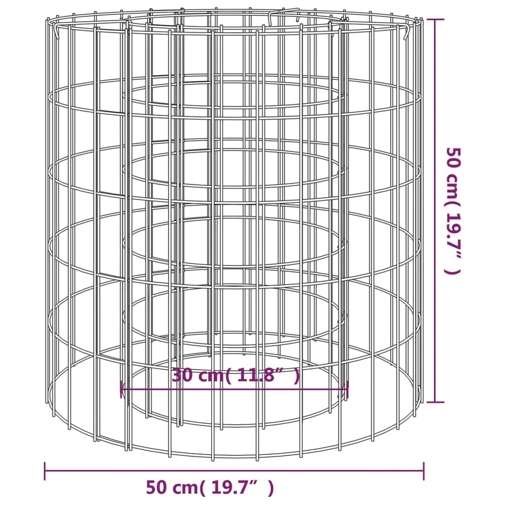 Brasero de hierro galvanizado de 50 cm de diámetro, resistente para jardín y terraza, construcción estable con alambre de 3,5 mm, brasero versátil para exterior y decoración