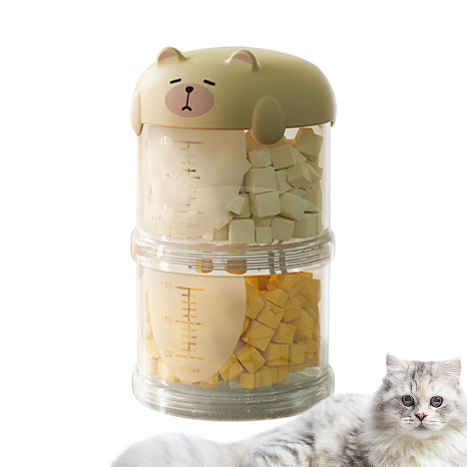 Générique Cat Treat Box 2 Pieces PP Food and Treat Containers Set Cookie Jar with Airtight Lid for Kitchen Counter Outdoor Travel