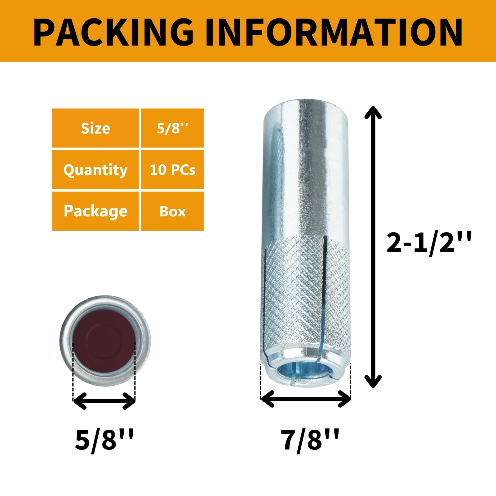 Zinc-Plated Drop-In Anchors - Secure Concrete Mounting -3