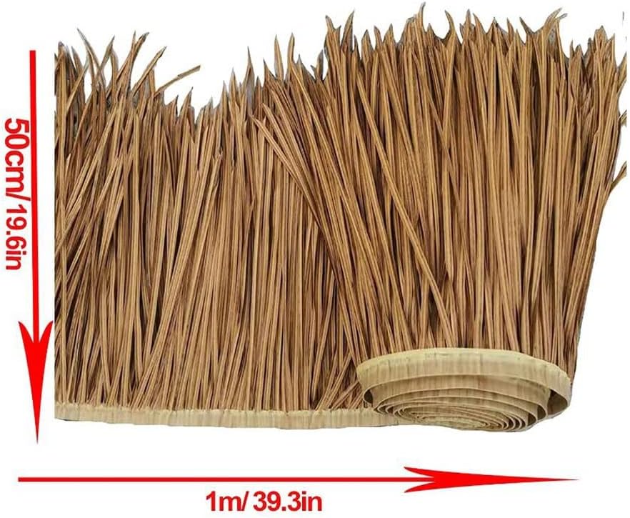 Simulation Thatch Rolls Mexican Style Thatch Runner Roll Straw Roof Thatch Artificial Decorative Palm Straw Thatch Tile Tiki Hut Grass Roof Duck Blind Grass(Yellow a,0.5x8m/1.64X26.2ft)