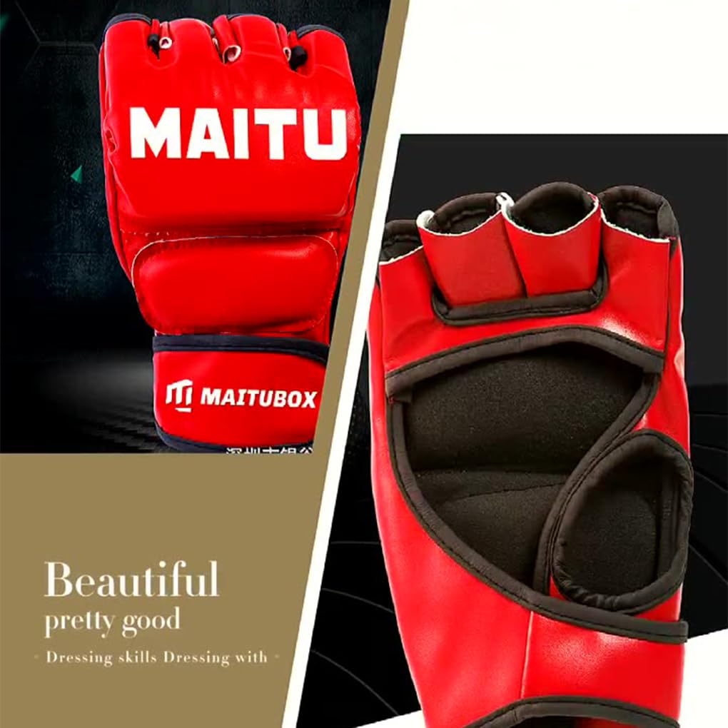 Guantoni da boxe professionali con cuscinetto imbottito spesso, | da rompere, ottimi per muay thai, karate e kickboxing. Guantoni da boxe a mezze dita.