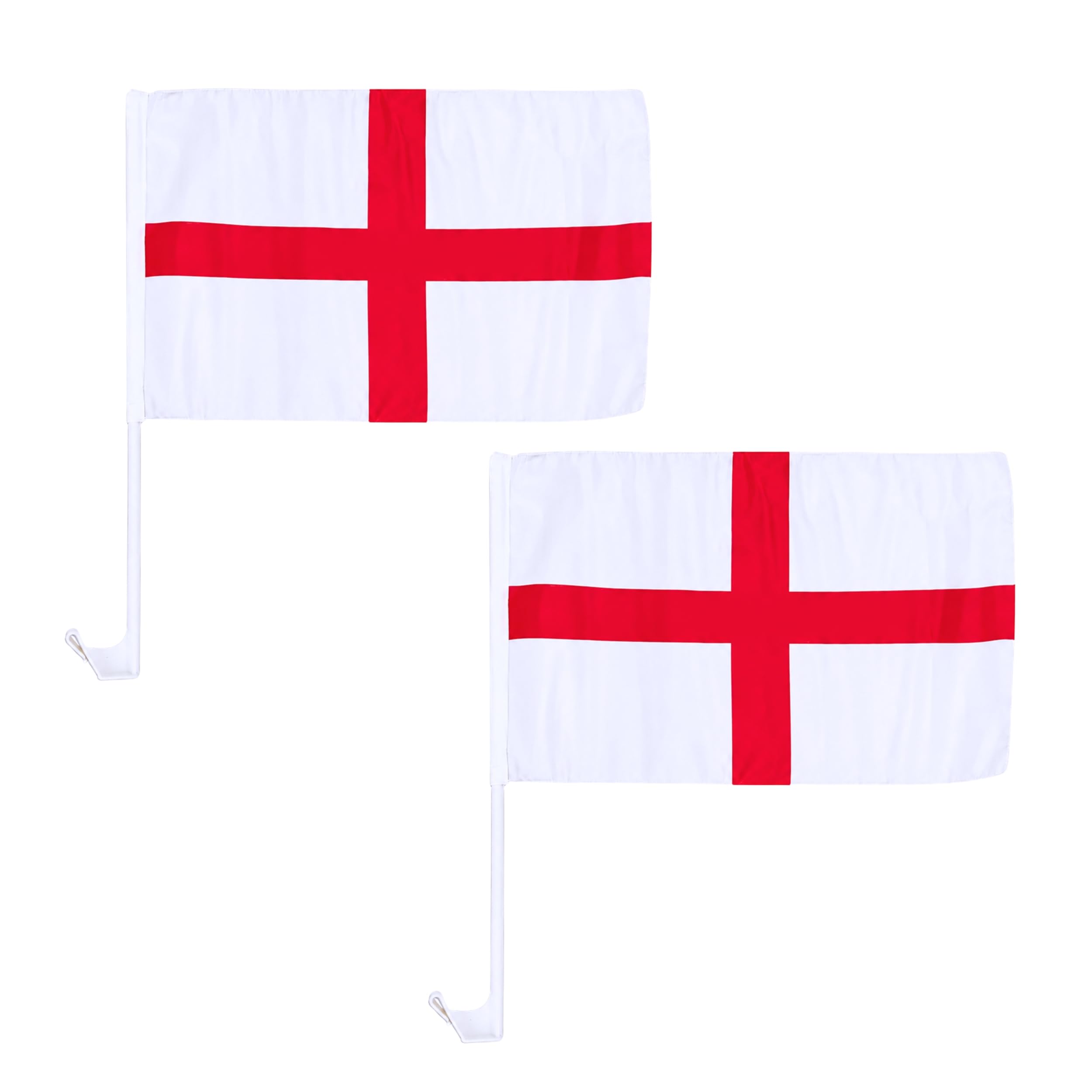 SHATCHI 2Pcs England St George Cross Car Window Flags 46 x 30cm Polyester 112411