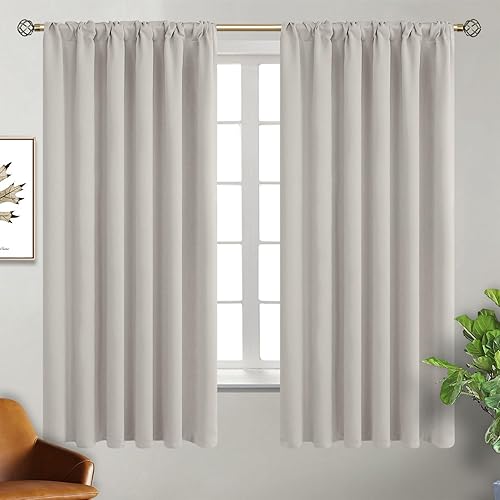 Miniatura 8 de BGment Cortinas opacas con bolsillo para barra y pestaña trasera para dormitorio, cortinas de oscurecimiento con aislamiento térmico para sala de