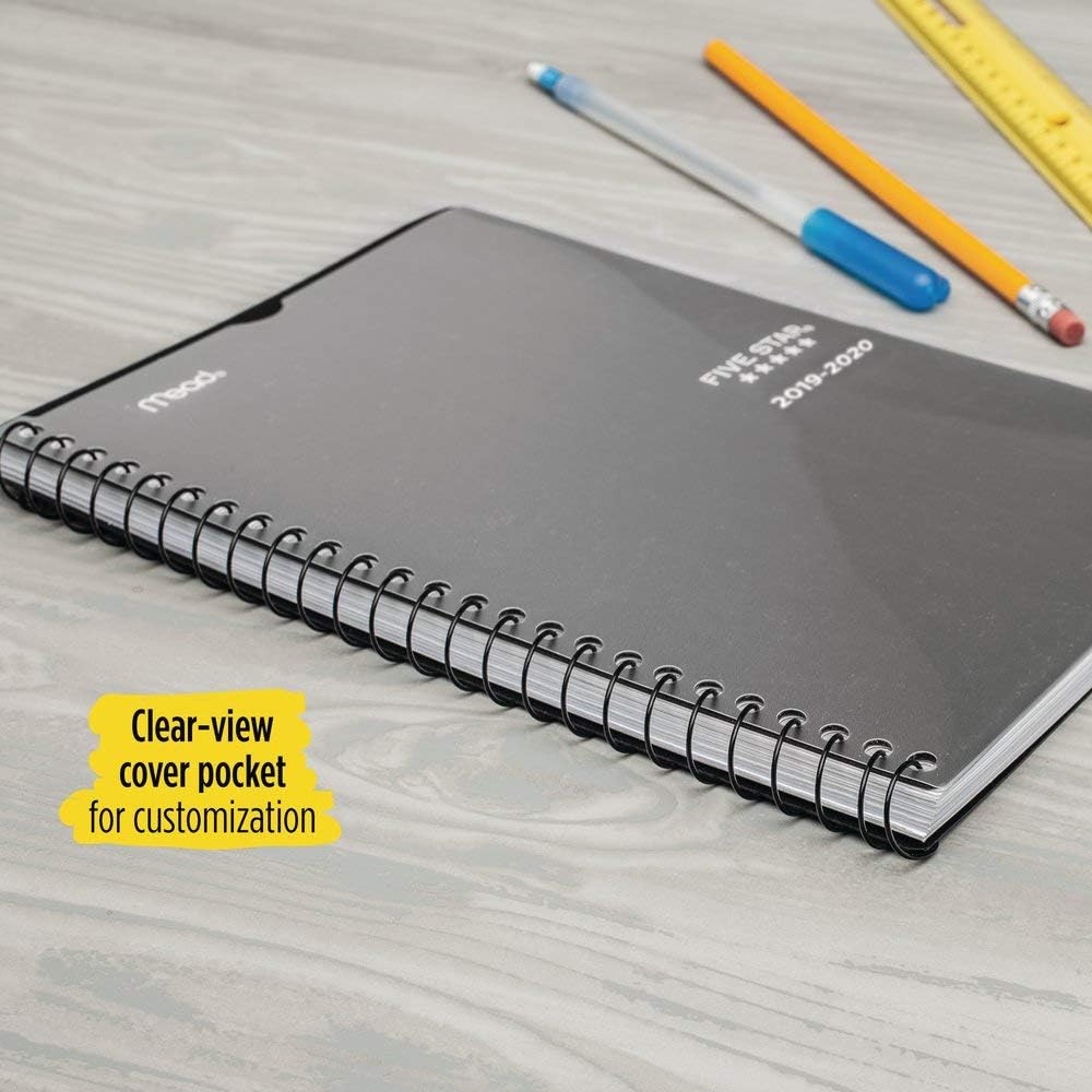 Five Star Student 2019-2020 Academic Year Weekly & Monthly Planner, Small, 5-1/2" x 8-1/2", Customizable, Black (CAW45105)