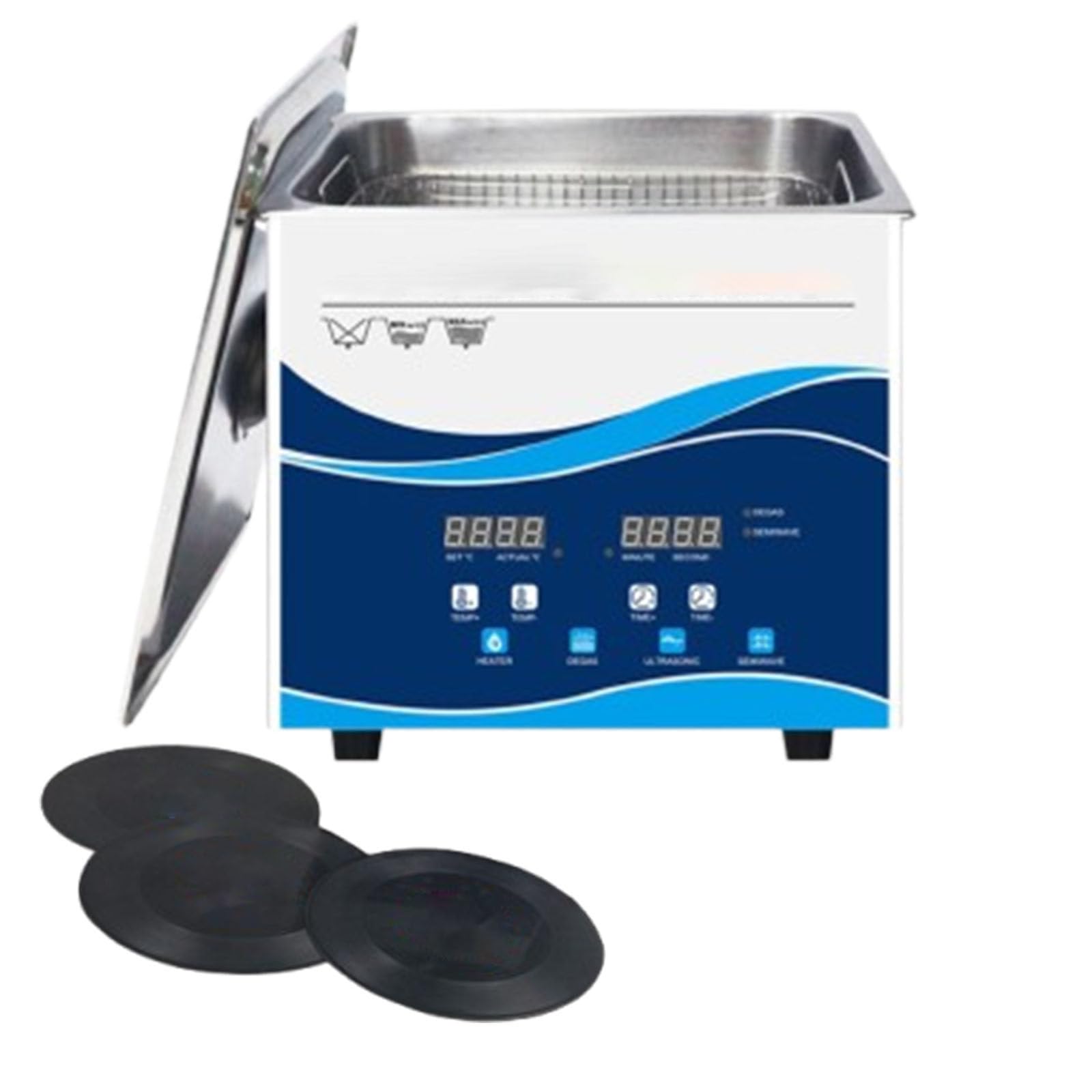 Pulitore ad ultrasuoni da 180 W con timer, macchina rotativa automatica per gioielli e dischi in vinile, dispositivo di pulizia professionale