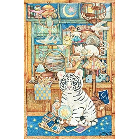 Pintoo Puzzles 600 Teile für Erwachsene - Cotton Lion - Little White Tiger's Collection Cabinet - Einfache Aufbewahrung, eng ineinandergreifendes Kunststoff-Puzzle Cover