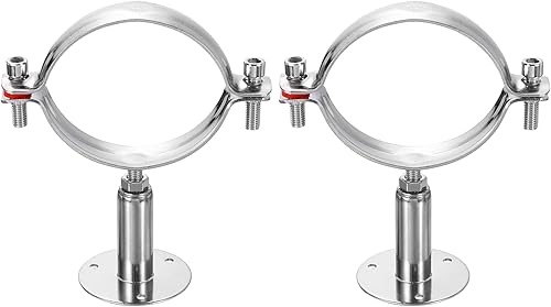 Miniatura 7 de HARFINGTON 2 piezas de montaje en pared de montaje en techo de acero inoxidable 304 abrazadera de soporte de tubo ajustable para tubo OD 1"-1.1
