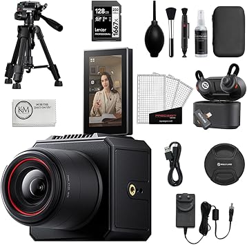 Hollyland VenusLiv Air All-in-One Live Streaming Camera Bundle with 128GB Memory Card + Lark M2S Duo Wireless Mic System + Tabletop Tripod + Cleaning Kit + Cleaning Cloth 6 Items
