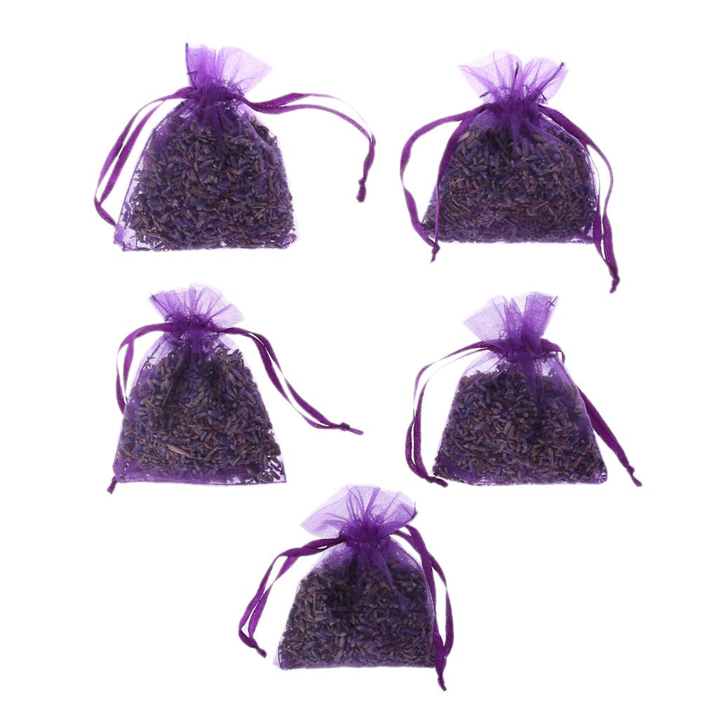 oringnat 5Pcs Real Lavender Organic Sachets Buds Bag Air Fresher