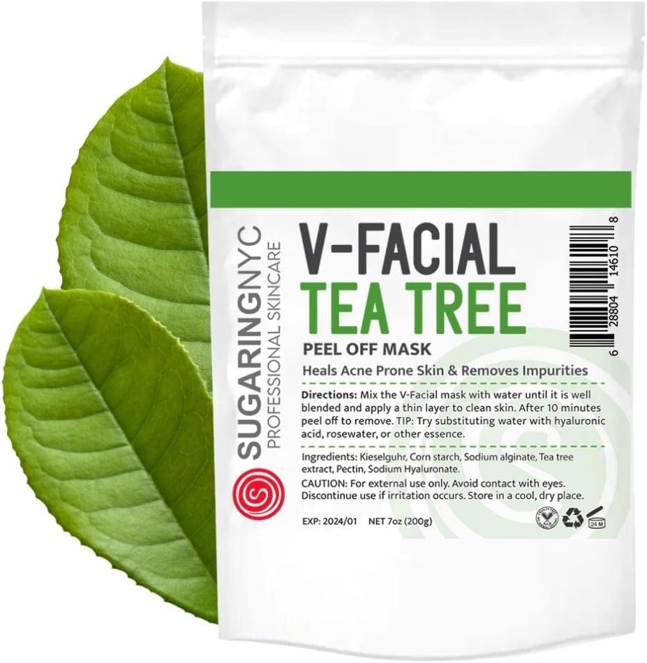 Vajacial Jelly Mask Tea Tree with Tea Tree Elements V-Facial by Sugaring NYC 7oz 200g