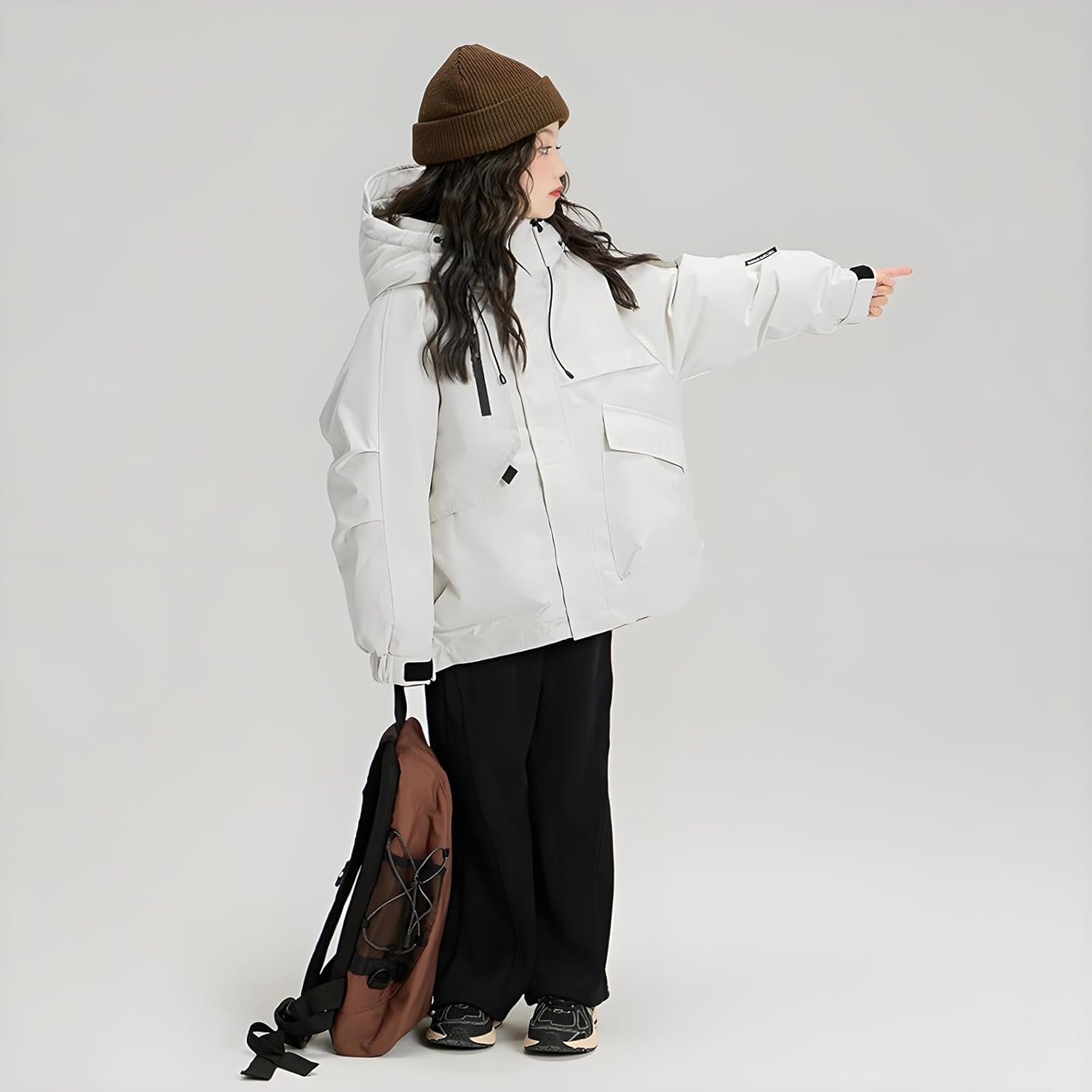 HONGHXUAN] キッズ アウトドアジャケット 女の子 子供服 秋冬服 中綿コート アウター ガールズ ウィンドブレーカー 防  【90%ダウン/暖かい】120cm-170cm キッズ ジャンパー ジャケット コート ライトダウン 子供服 ベビー ロング 冬服 防寒 女の子  ジュニア ふわふわ ... [HONGHXUAN] キッズ アウトドアジャケット 女の子 子供服 秋冬服 中綿コート アウター ガールズ ウィンドブレーカー 防