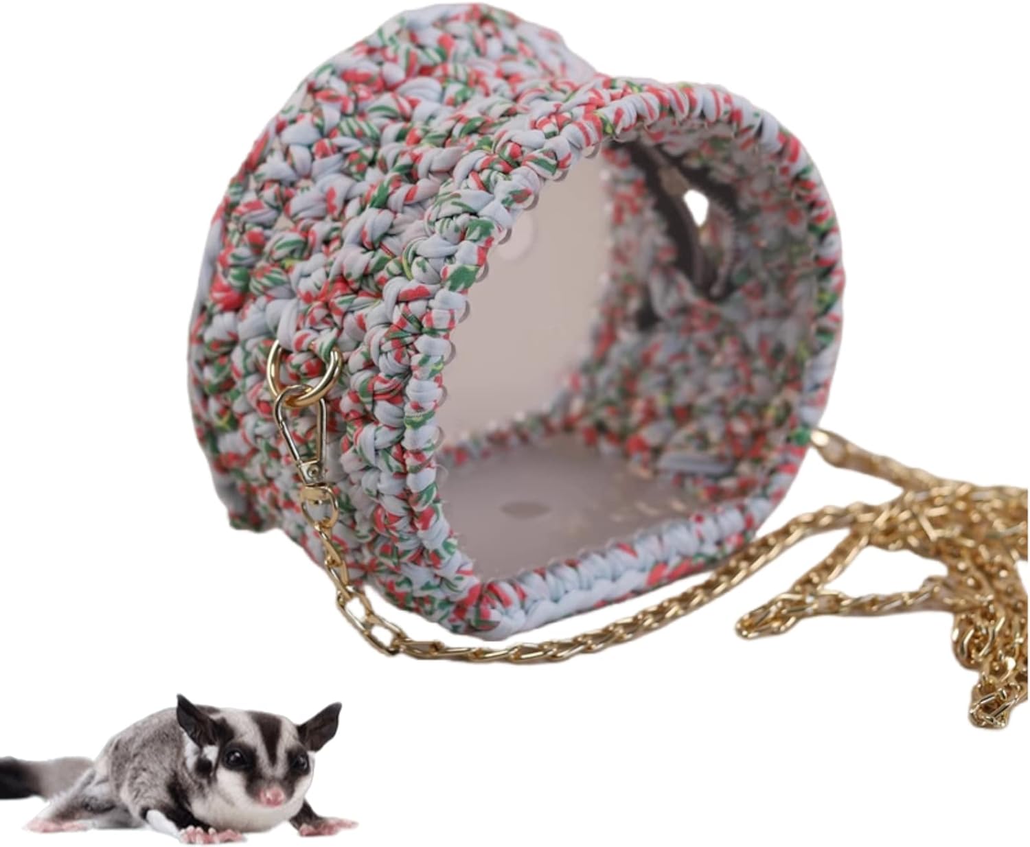MANON ROSA Floral Small Animal Carrier Bag Portable Travel Outdoor Hangbag for Sugar Gliders Squirrels Marmosets Zebra Finch Parrotlet