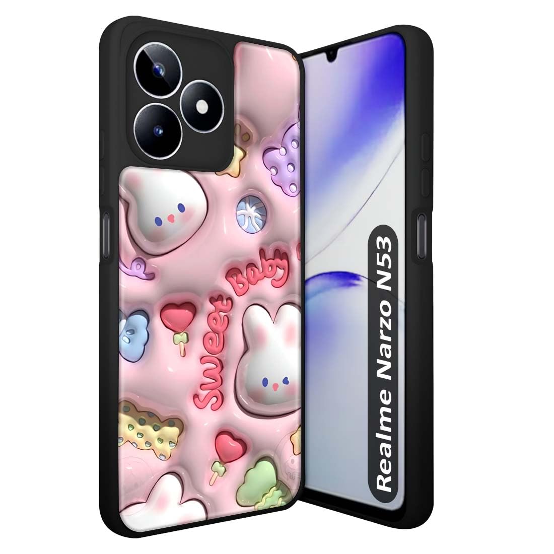 Fashionury Luxe Back Cover Case for Realme Narzo N53 Ultimate Designer Hybrid Armor Shockproof Protection Hard Back Soft Sides Back Case Cover for Realme Narzo N53 (Plastic + Black TPU) -L2008 (B0D48RXWRG) Amazon Price History, Amazon Price Tracker