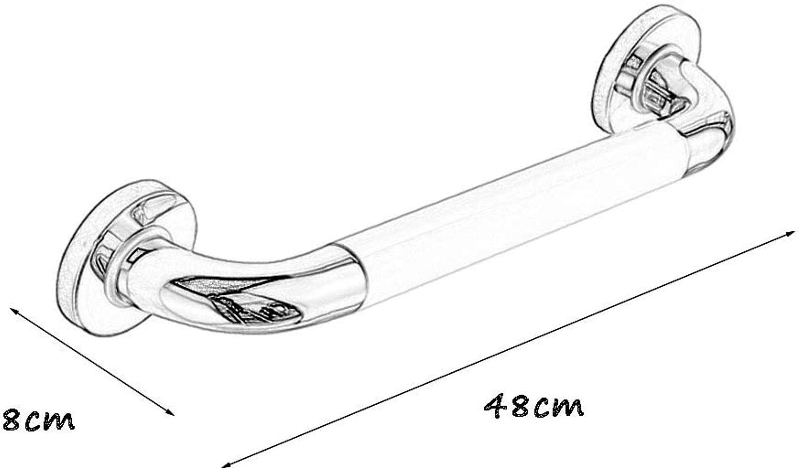Barra De Apoyo For Baño, Pasamanos,Manija For Baño,Pasamanos For Ducha Y Pared,Barra De Apoyo De Cromo Pulido,Barra De Apoyo Segura, Pasamanos For Personas Mayores, Barra De Apoyo For Inodoro, (58 Cm)