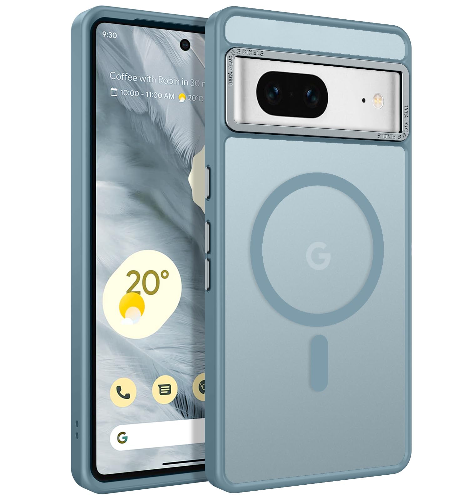 BENTOBEN for Google Pixel 7 Case [Compatible with Magsafe] Translucent Matte Magnetic Pixel 7 Case Magsafe Slim Thin Shockproof Women Men Protective Phone Cases Cover Google 7 Pixel 6.4", Grey Blue