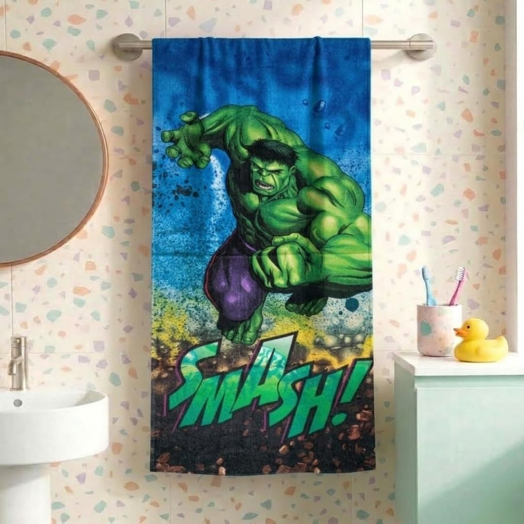 Marvel Spiderman Kids Bath Towel - Blue -11