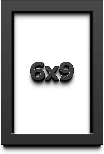 Marco de caja de sombra de 6 x 9 pulgadas, color negro, marco de exhibición de madera maciza de 1 pulgada de profundidad, plexiglás acrílico