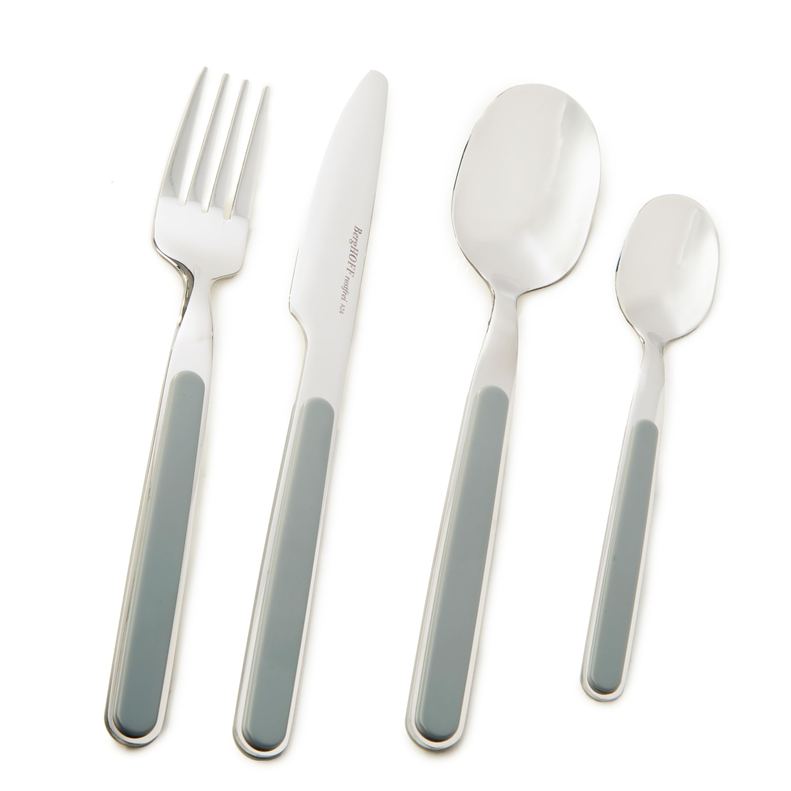 Berghoff Leo Balance - Juego de cubiertos de acero inoxidable de 24 piezas, diseño elegante con mango de cubierta de polipropileno brillante, Moonmist