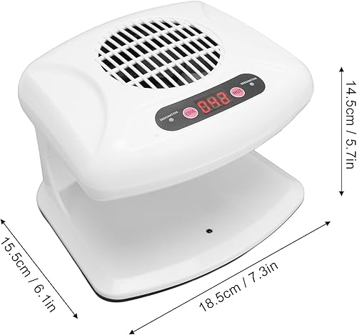 Miniatura 6 de Secador de aire de uñas, potente motor giratorio con sensor automático, ventilador de uñas blancas, viento cálido para salón (#2)