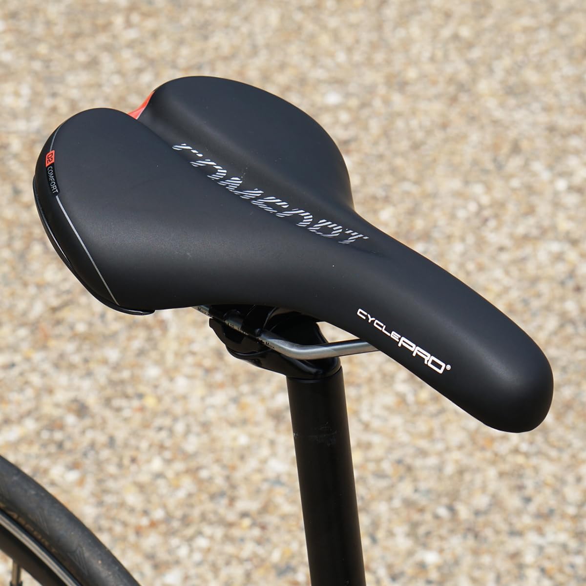 Cycle PRO CP-SD6335 Bicycle Saddle, for Comfort, Excellent Stability, Gentle on Your Butts, 13.5 oz (382 g), Steel Rail, Road Mountains, MTB, Cross Bike