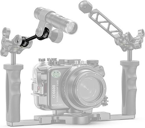 Miniatura 36 de Seafrogs - Brazo de cámara de buceo subacuático de 1 pulgada, abrazadera de bola submarina estándar negra para sistema de luz de fotografía