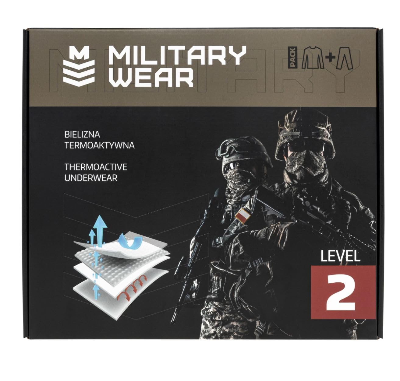 Military Wear Tactical Level 2 - Juego de ropa interior térmica para hombre con cremallera, camiseta de compresión, ropa interior térmica, ropa interior cálida, capa base, supervivencia, deporte
