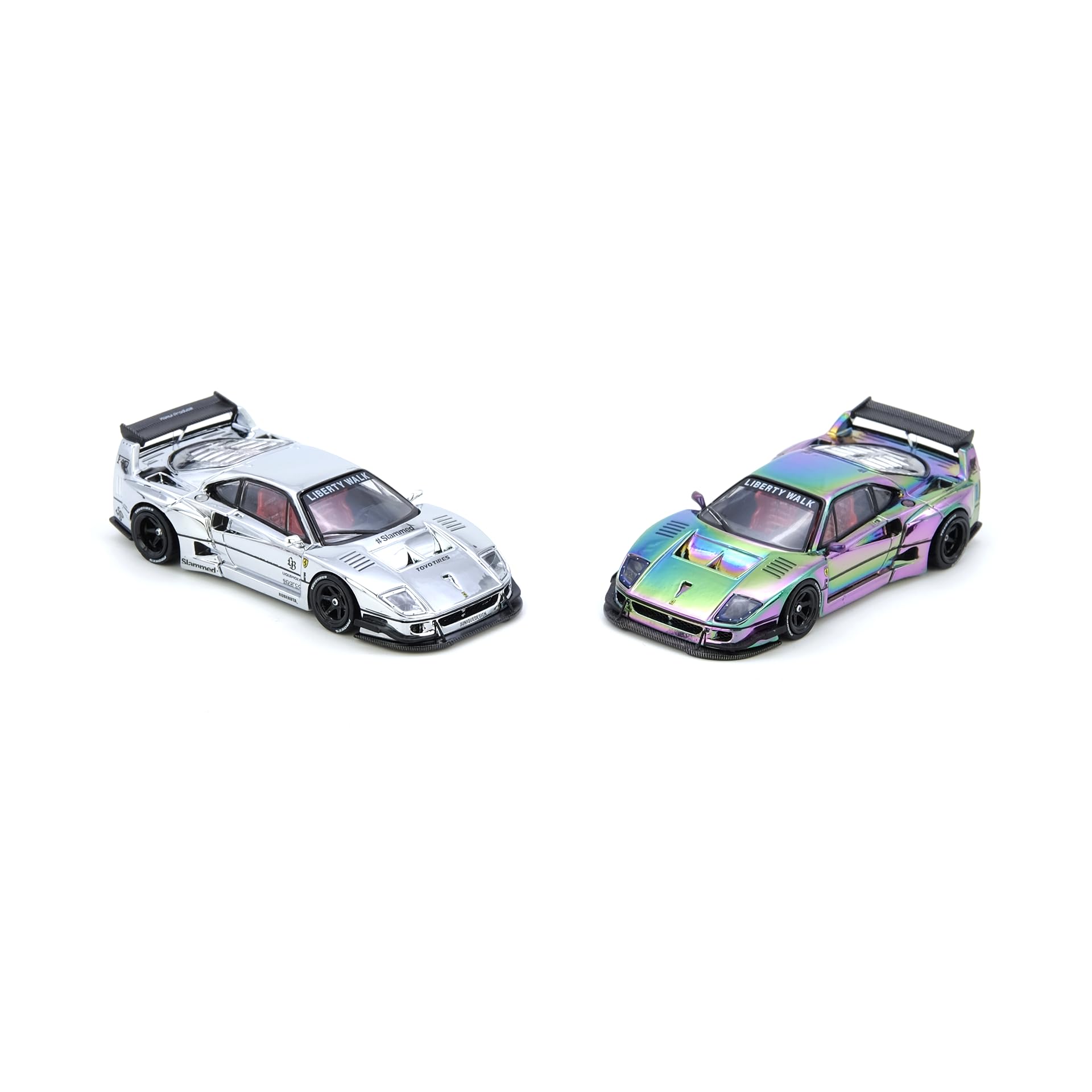 Inno Models LBWK (Liberty Walk) F40 Chrome Silver 1/64 Diecast