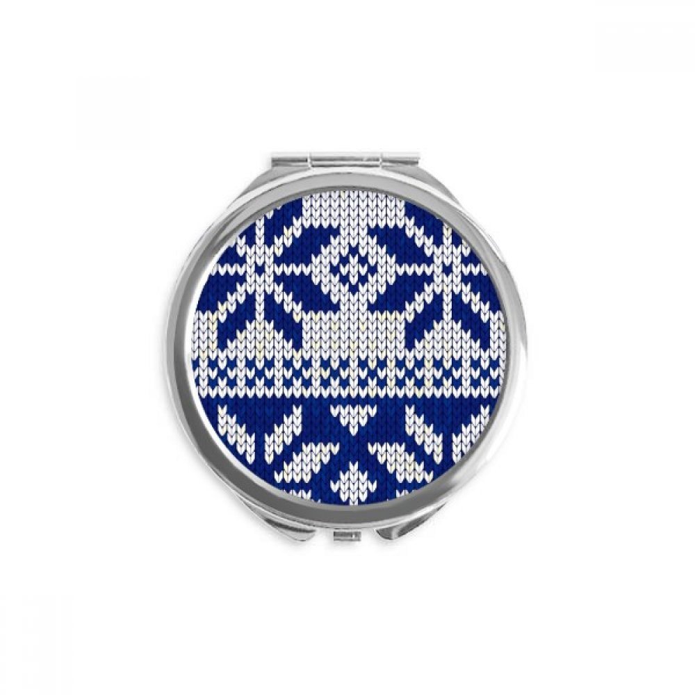 Miroir à la main flocon de neige rond motif multicolore pour sac de poche
