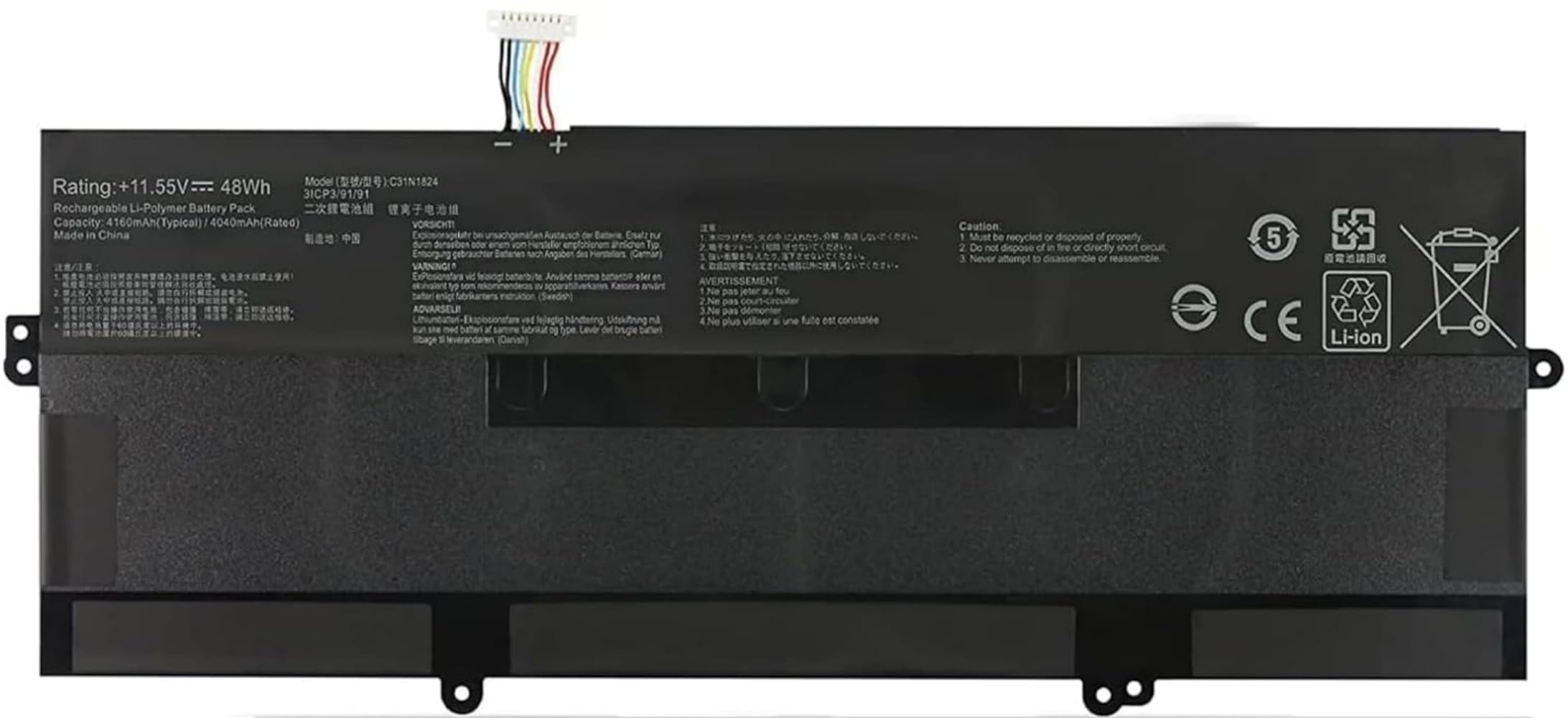 C31N1824 Laptop Battery Replacement for Asus Chromebook Flip C434 C434T C434TA C434TA-AI0041 C434TA-AI0108 C434TA-AI0095 C434TA-AI0045 DS384T DSM4T DS588T 4160mAh 48Wh