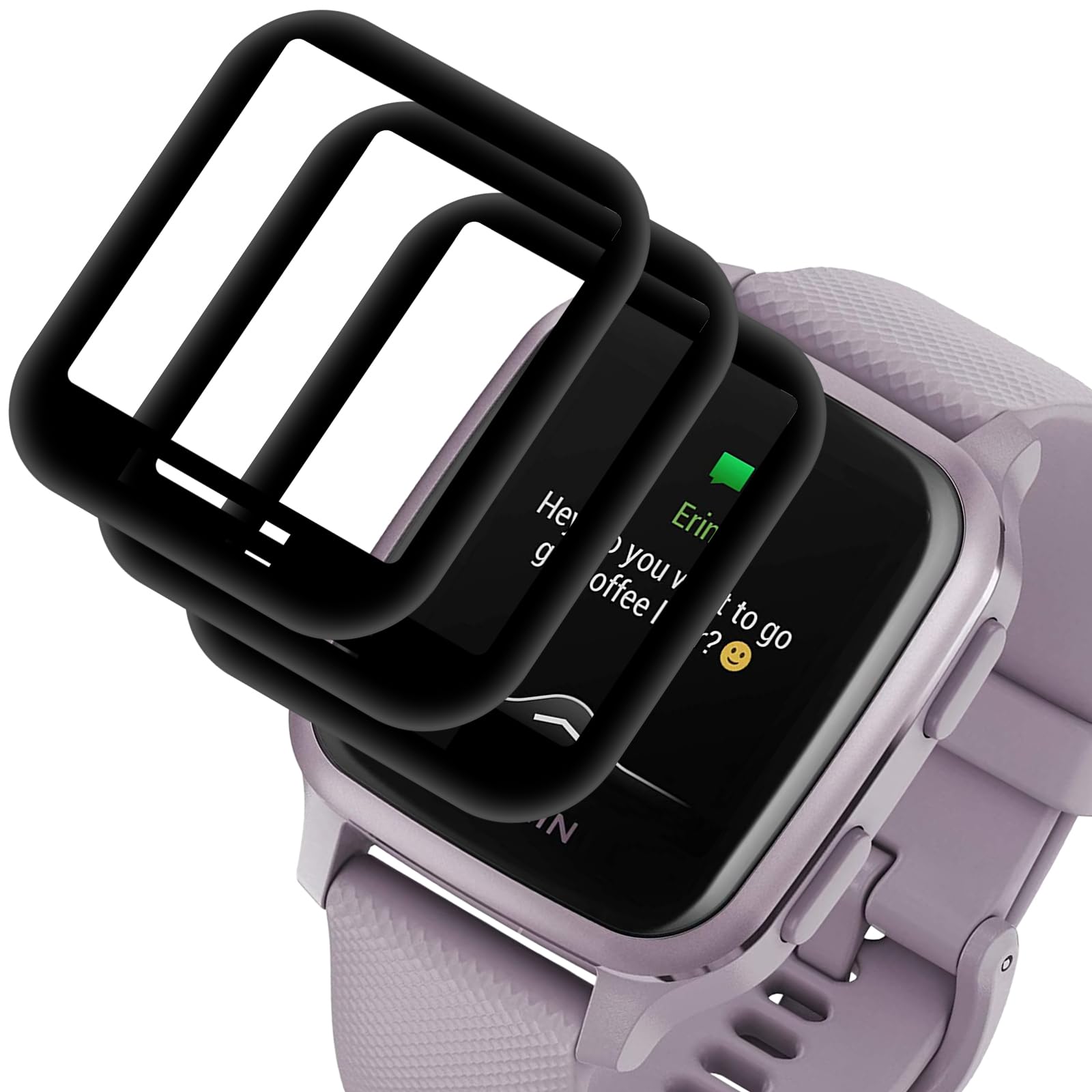 Pellicola Protettiva Per Garmin Venu Sq - 4 Pezzi Flessibili E Trasparenti - Foto 6