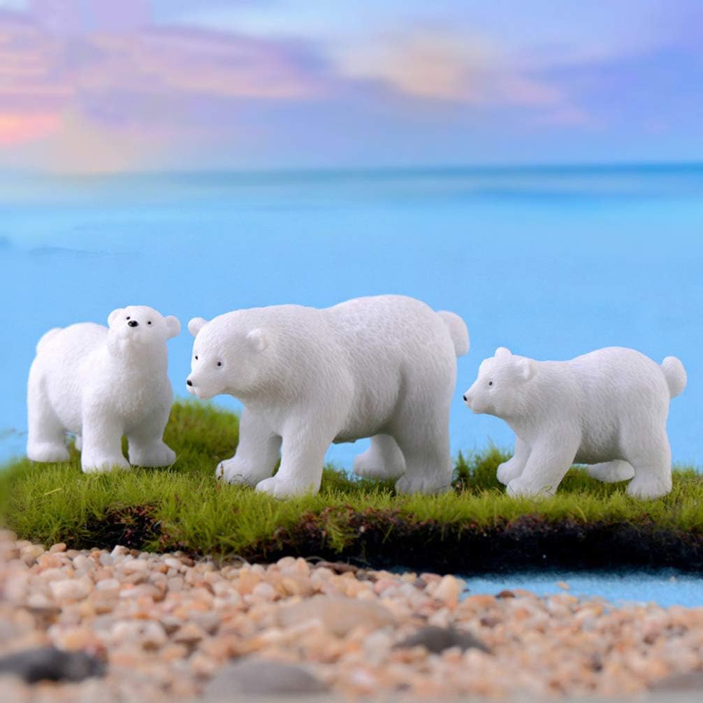 Mini Polar Bear Figurines 10Pcs Mini Animals Figures Cute Resin Desktop Adornments Accessories for DIY Terrarium Crafts Home Decor Micro Landscape & Birthday Cake Toppers - Image 2