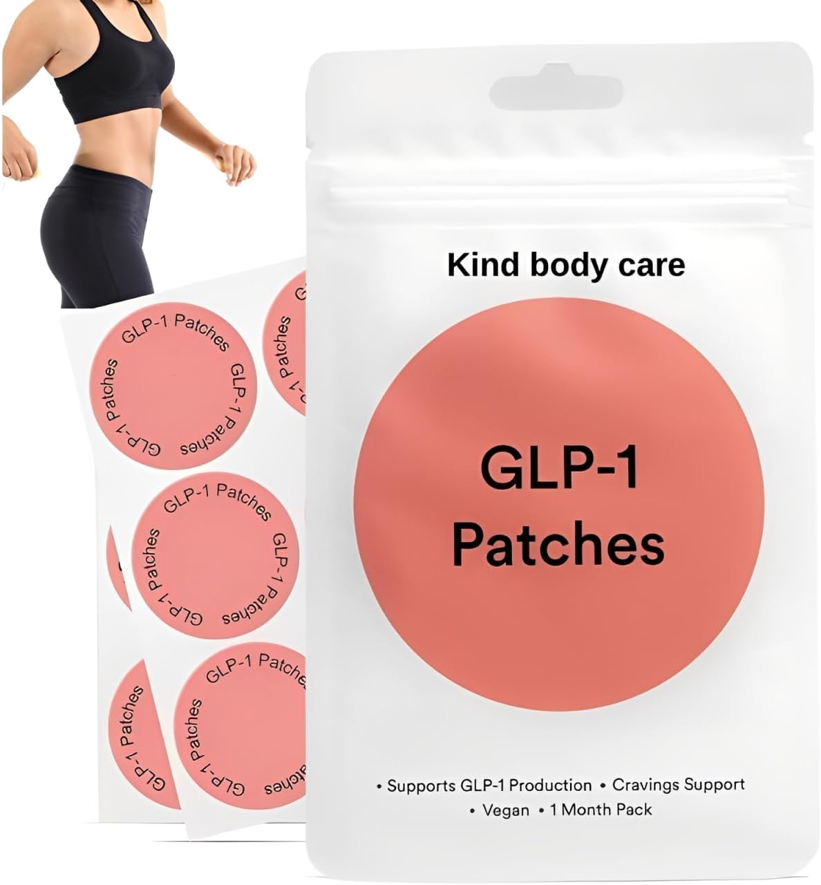 Glp-1 Patches, with L Glutamine, Berberine, Chromium, Pomegranate and Cinnamon, Natural Ingredients, Mild, Moisturizing
