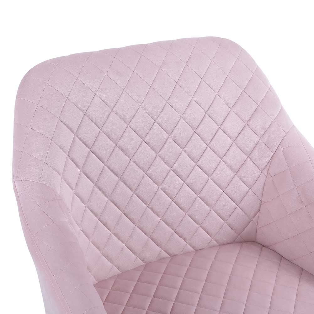 BAKAJI Poltrona Sedia a Dondolo Relax Casa Rivestimento in Tessuto Struttura Legno Imbottita Piedi in Metallo Base Dondolante Legno Dimensione 75 x 58 x 80 cm Design Slitta Scandinavo (Rosa)