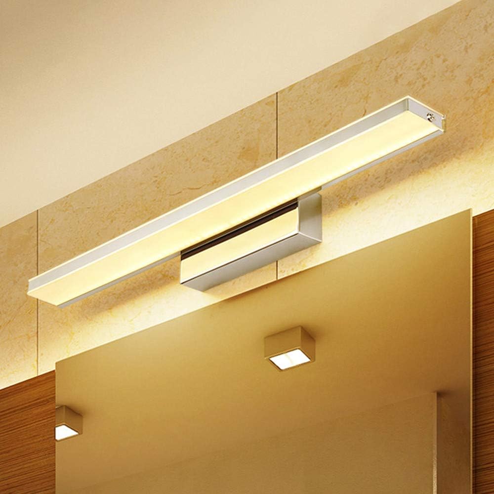 LAKIQ Modern LED Vanity Lights Nordic Style Mirror Cabinet Bathroom Wall Lights 9W-20W Chrome Ambient Vanity Lighting Fixture in Frosted Wall Lamp Sconce (Warm Lights, 20.47’’)