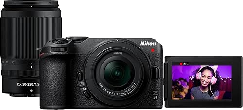 Miniatura 3 de Nikon Cámara sin espejo Z30 con kit de 2 lentes NIKKOR Z DX 0.630-1.969 in F3.5-6.3 VR y 1.969-9.843 in F4.5-6.3 VR Bundle 1743 con mochila de