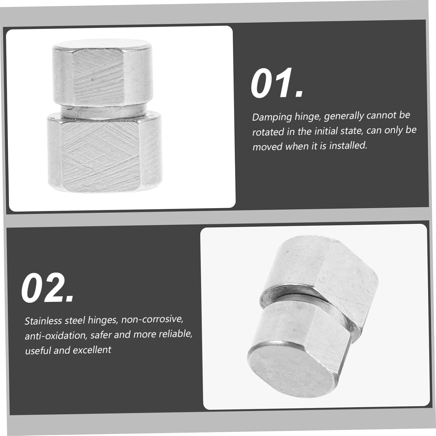 ULTECHNOVO 6pcs Reinforced Rotation Pivot Door Hinge Damping Hinges Small for Office Equipment