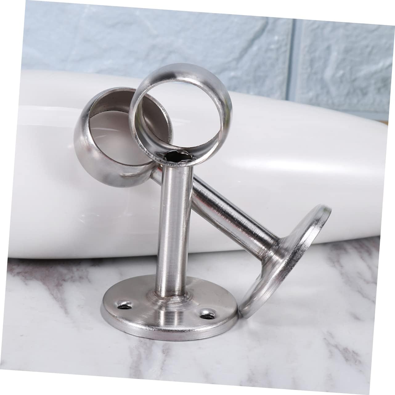 Levemolo 6pcs Sturdy Wardrobe Rail Support Brackets of Stainless Steel Closet Rod Holders