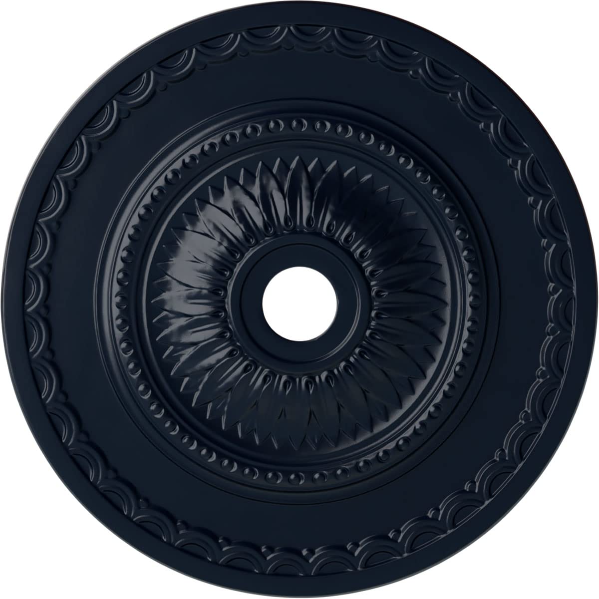 Ekena Millwork CM29SFMDF - 29 1/2"OD x 3 5/8"ID x 1 5/8"P Sunflower Ceiling Medallion (Fits Canopies up to 5 5/8") - Ceiling Medallion, Midnight Dream