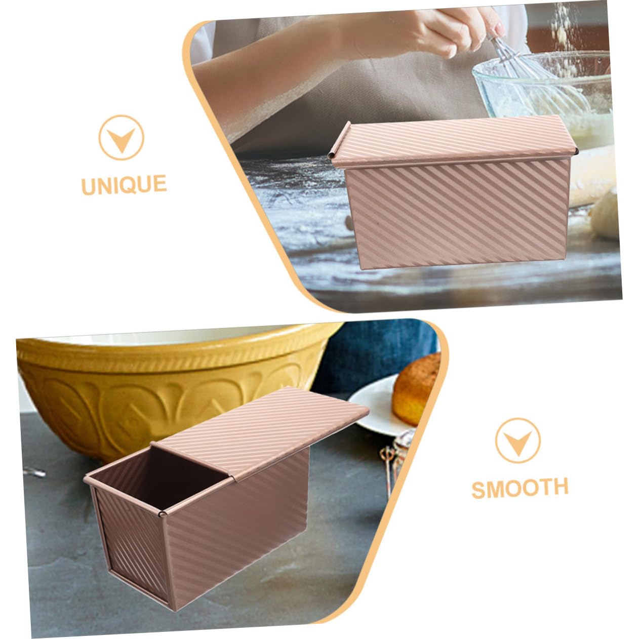Molde con Rectangular para Pan Carbono Hornear al Acero Tapa